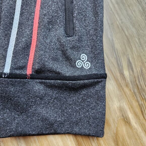 ☔️💜Soho Sport Gray & Neon Orange Hooded Athletic Jacket Large - Picture 7 of 9